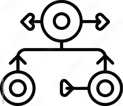 scrum planning line art vector icon.