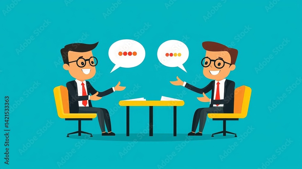 Two professionals engaged in a conversation. Business Social Media Digital Online Marketing Two professionals engaged in a conversation. Business Social Media Digital Online Marketing