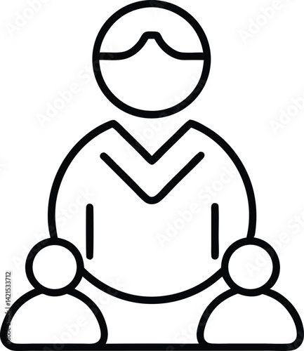 scrum product owner line art vector icon.