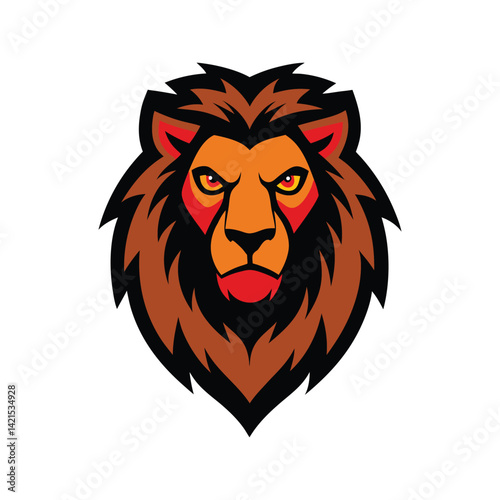bold lion mascot logo icon vector art illustration 