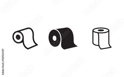 toilet paper roll icon Silhouette Vector