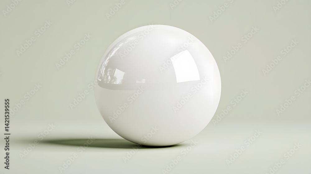 Glossy White Sphere: Simple Elegance in Studio Lighting Glossy White Sphere: Simple Elegance in Studio Lighting