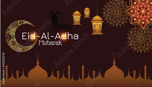 Eid ul adha mubarak card for social media poster and banner design, eid ul adha mubarak banner, eid ul adha mubarak template, eid ul adha mubarak editable file