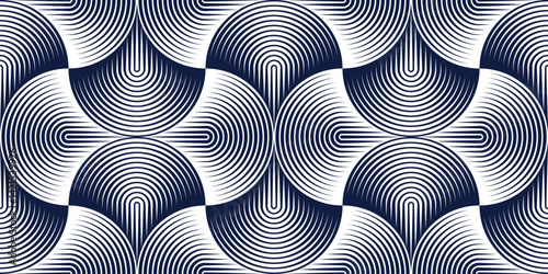 Abstract geometric seamless pattern, hypnotic optical endless wallpaper, monumental architecture element abstract background.