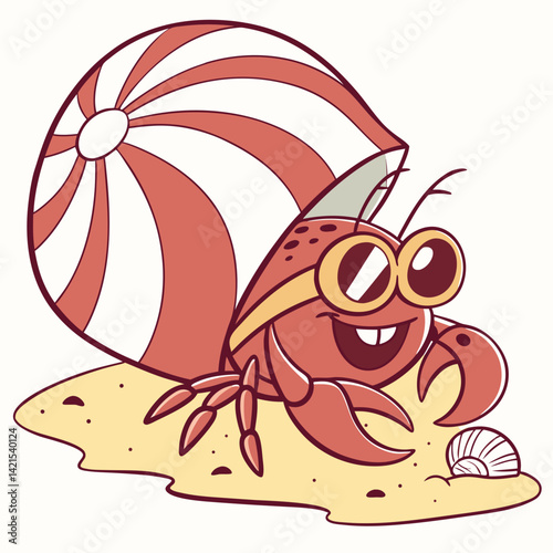 Hermit Crab with Sunglasses – Pop Art Character