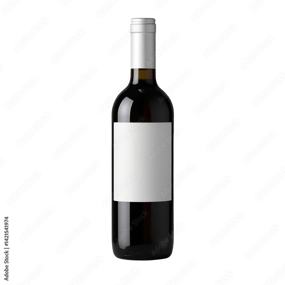 Isolated Wine Bottle On Transparent Background, Generative AI