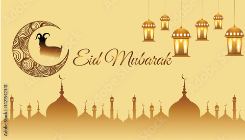 Eid ul adha mubarak card for social media poster and banner design, eid ul adha mubarak banner, eid ul adha mubarak template, eid ul adha mubarak editable file