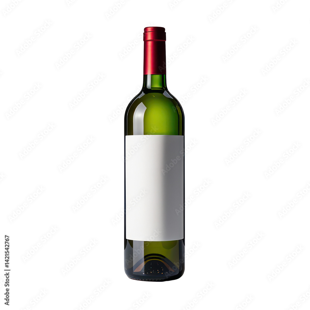 Isolated Wine Bottle On Transparent Background, Generative AI