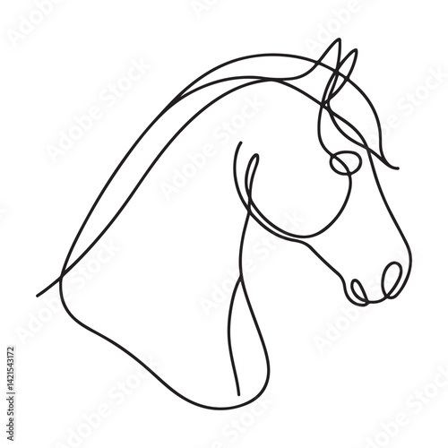 Elegant One Line Horse Illustration for Minimalist Art Enthusiasts
