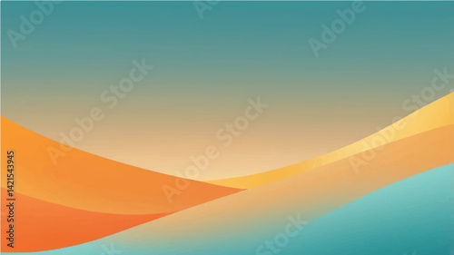 Orange teal beige yellow noisy color gradient background, grainy texture effect, poster banner header backdrop design