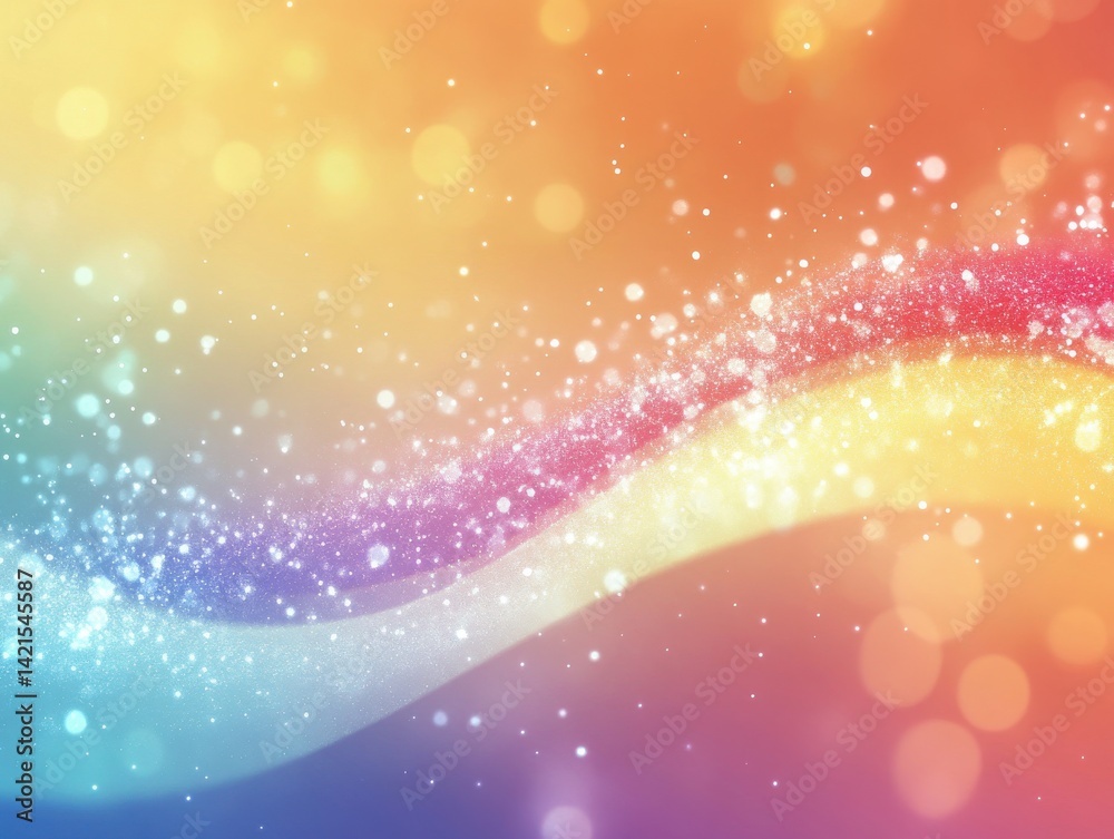 Obraz premium Shimmer trail twists gently on a chromatic hazy background