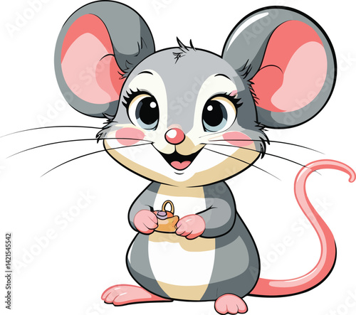 Cute cartoon a illustrator vector Mouse
