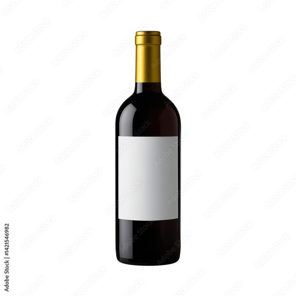 Isolated Wine Bottle On Transparent Background, Generative AI Isolated Wine Bottle On Transparent Background, Generative AI