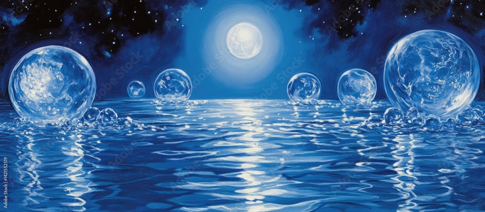 Floating Worlds in a Blue Sea
