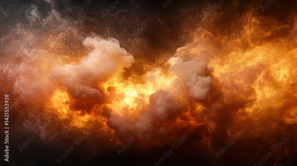 This striking image features dynamic swirling smoke in fiery shades of orange and brown, reminiscent of an explosion, symbolizing chaos, energy, and deep emotion. This striking image features dynamic swirling smoke in fiery shades of orange and brown, reminiscent of an explosion, symbolizing chaos, energy, and deep emotion.