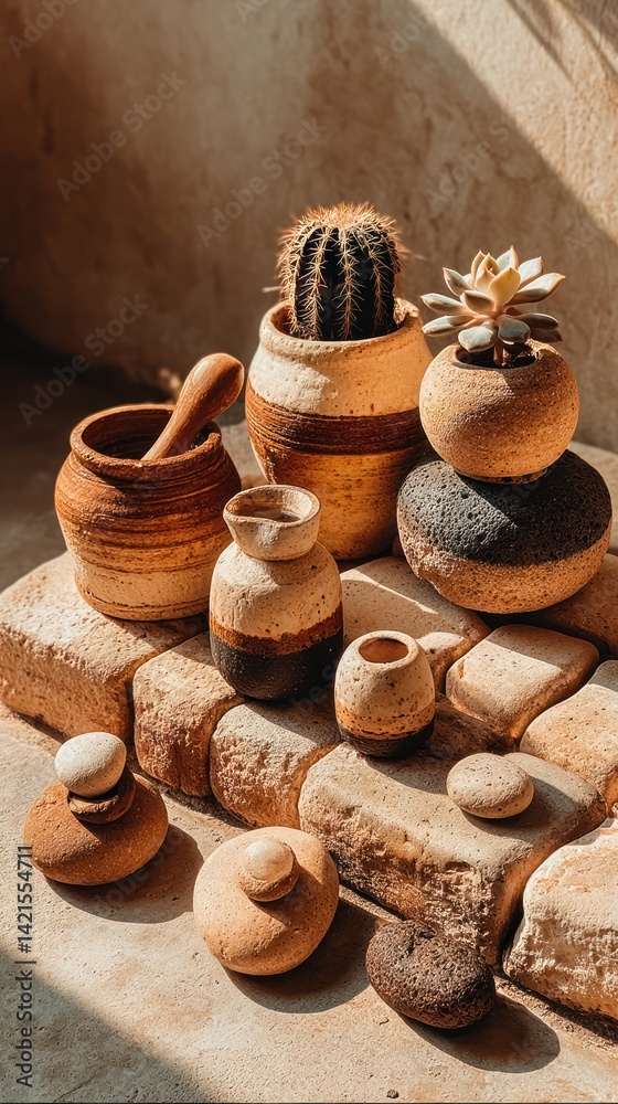 Terracotta pottery display Terracotta pottery display