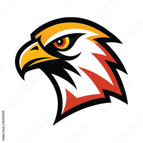 falcon head mascot logo vector art illustration photo