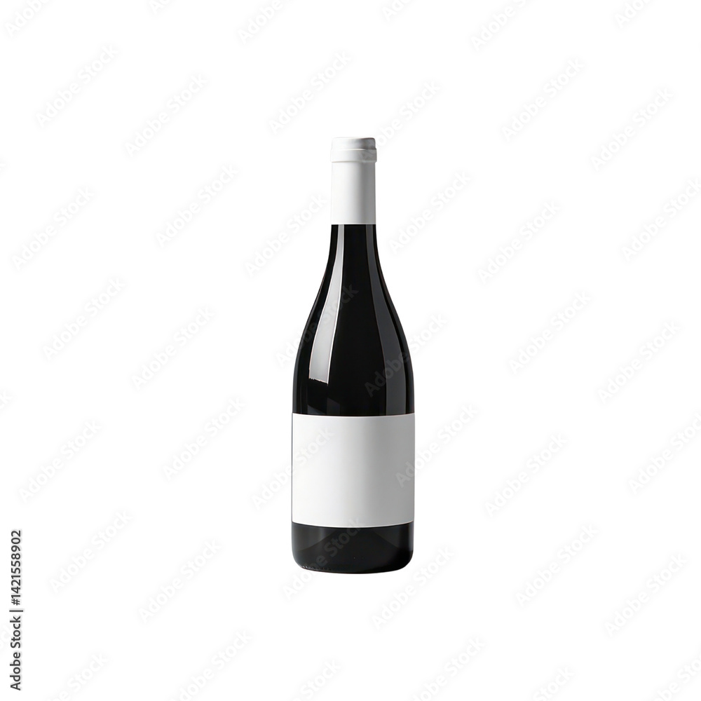 Isolated Wine Bottle On Transparent Background, Generative AI