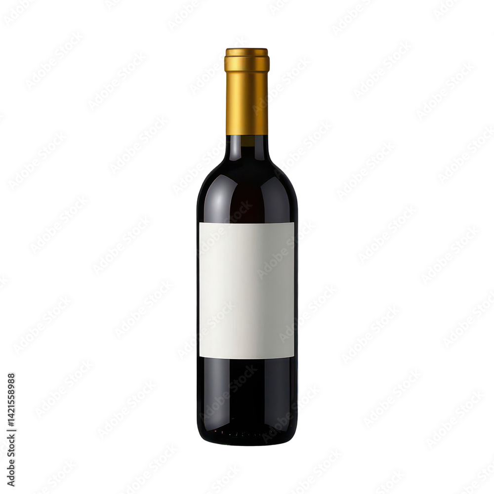 Isolated Wine Bottle On Transparent Background, Generative AI Isolated Wine Bottle On Transparent Background, Generative AI