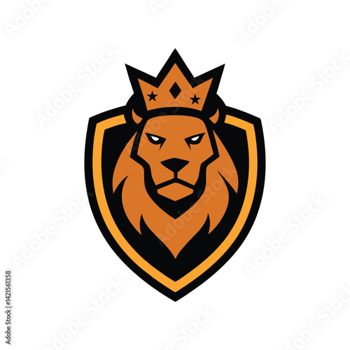 fierce lion mascot logo icon vector art illustration