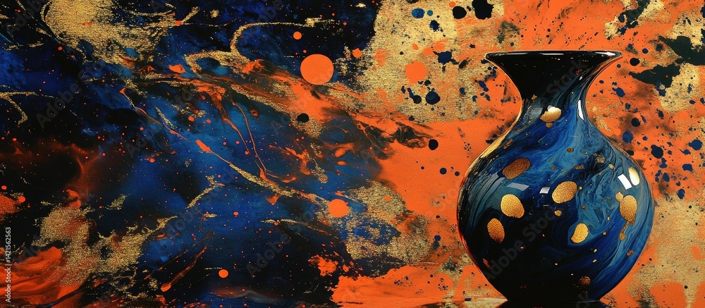Abstract Vase on a Dynamic Background