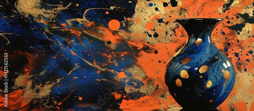 Obraz na płótnie Abstract Vase on a Dynamic Background w salonie