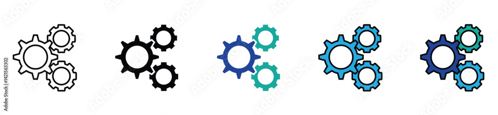 Sync process. Set of flat vector icons on a white background. Sync process. Set of flat vector icons on a white background.