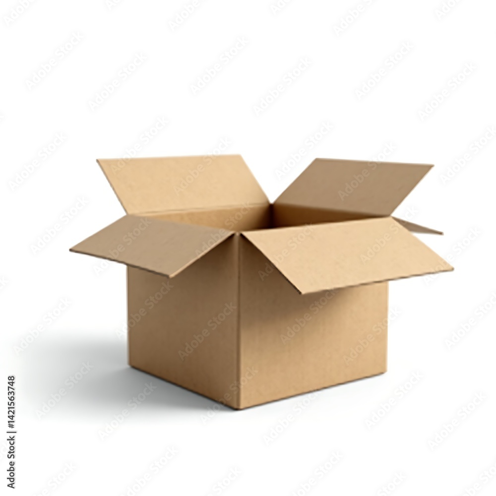 Open cardboard box empty package delivery shipping e commerce product Open cardboard box empty package delivery shipping e commerce product