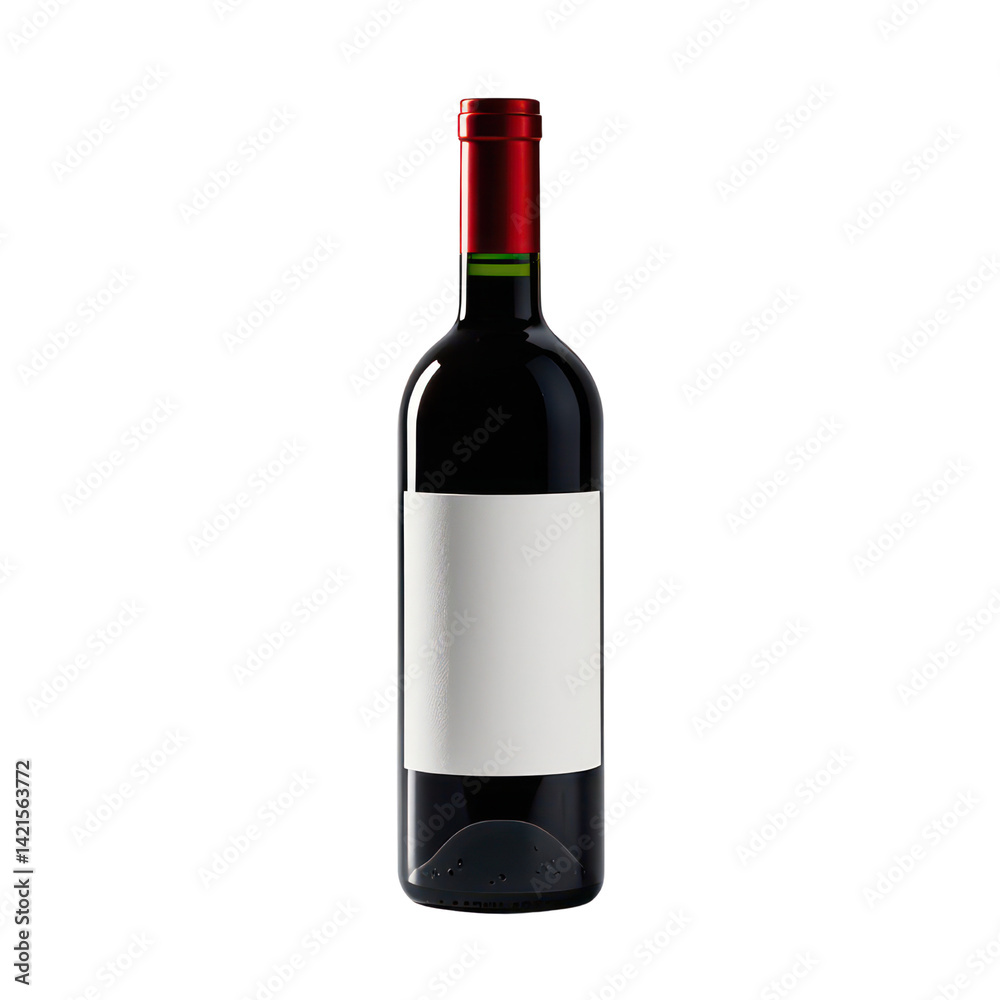 Isolated Wine Bottle On Transparent Background, Generative AI