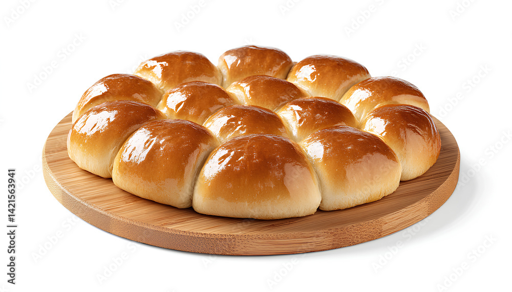 Three loaves of artisan sourdough bread with a crusty texture are arranged on a wooden board Three loaves of artisan sourdough bread with a crusty texture are arranged on a wooden board