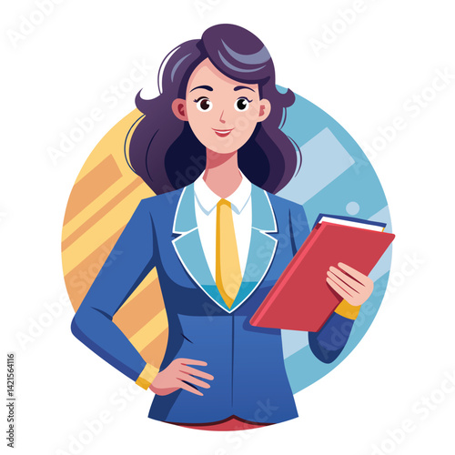 Confident businesswoman holding documents