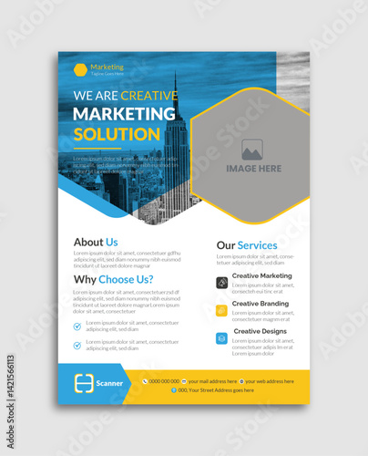 Modern Corporate professional business flyer vector template design
