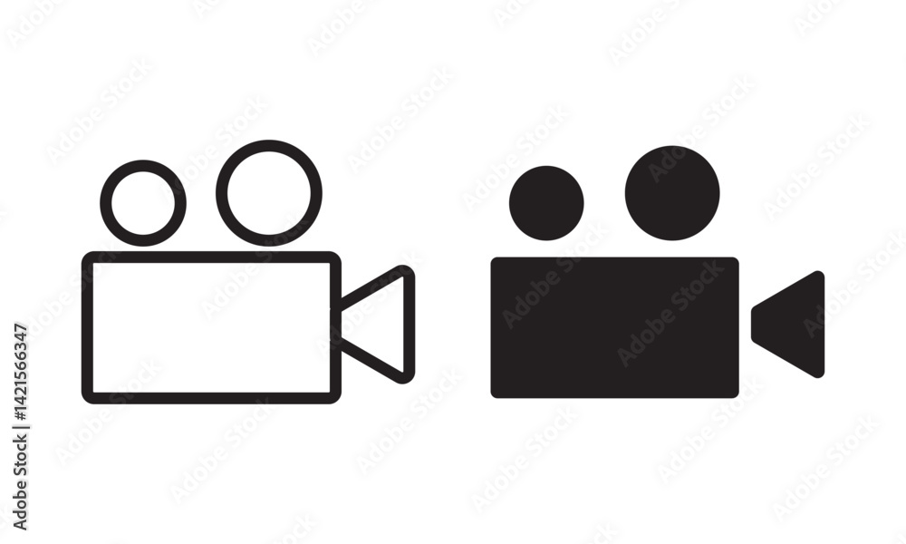 camera icon, video camera symbol icon vector. camera icon, video camera symbol icon vector.