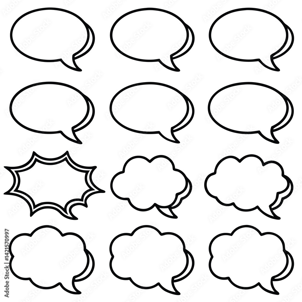 Fototapeta premium Cartoon Speech Bubbles Collection