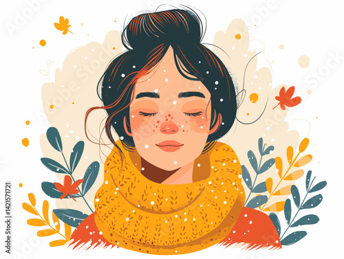 girl with flowers