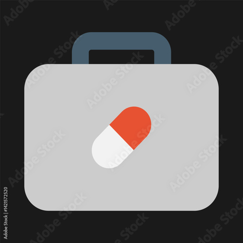 Medicine bag icon in flat style. Modern and minimalist health icon