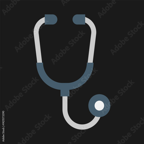 Stethoscope icon in flat style. Modern and minimalist health icon