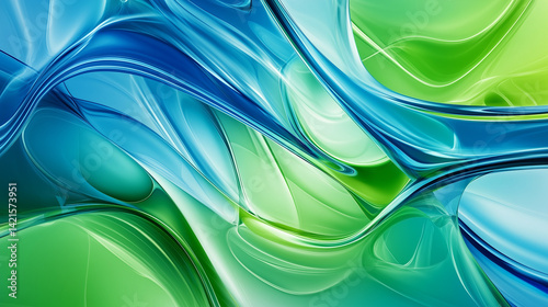 blue and green glass background