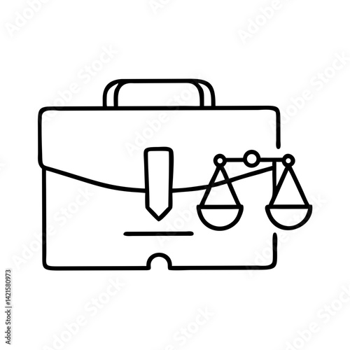 Legal briefcase with scales symbolizing justice  