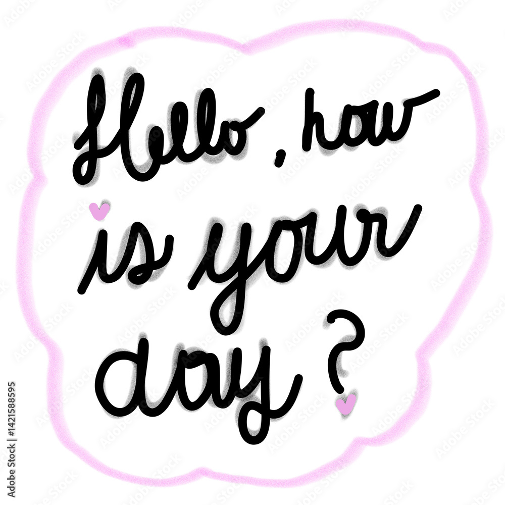 Hello how is your day bubble Hello how is your day bubble