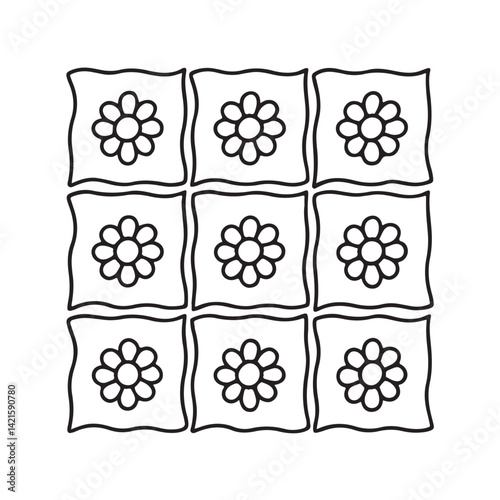 Comfy Patterns Coloring Pages for Adults and Kids, Bold and Easy Coloring Page, Simple and Big Designs, Line Art Victor Illustration, Black and White