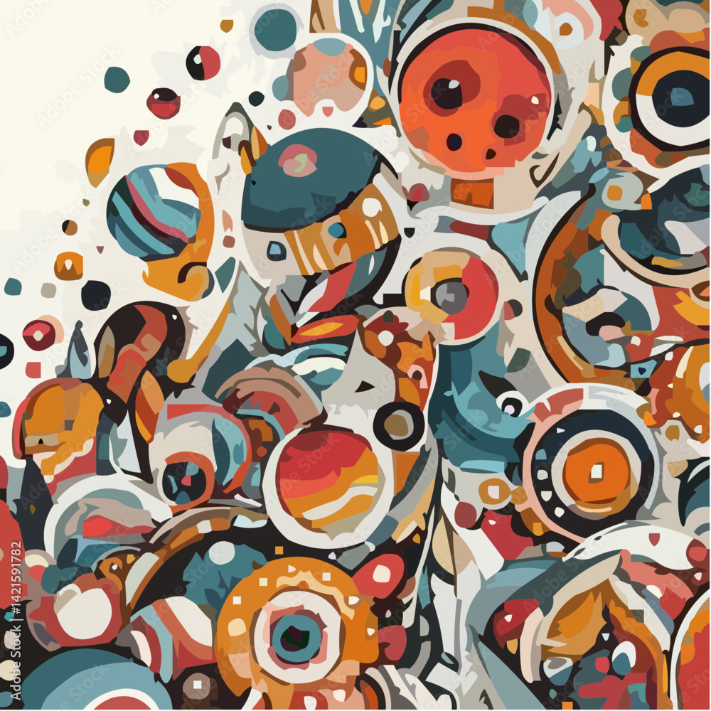 Fototapeta premium Abstract Icon Design with Colorful Circles 