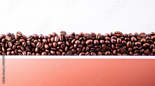 A close-up view of coffee beans capturing their natural color and unique textural characteristics