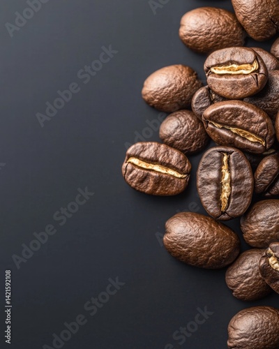An artistic arrangement of roasted coffee beans showcasing their natural beauty and rich aroma