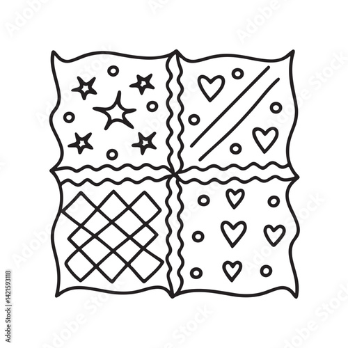 Comfy Patterns Coloring Pages for Adults and Kids, Bold and Easy Coloring Page, Simple and Big Designs, Line Art Victor Illustration, Black and White