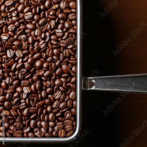Close-up of freshly harvested coffee beans showcasing their rich color and unique texture
