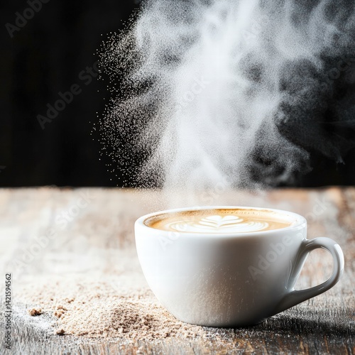 A warm cup of coffee with steam rising gracefully creating a cozy and inviting atmosphere