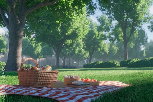 Obraz na płótnie Picnic in park (1) w salonie