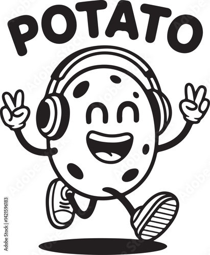 International potato day of Vector Illustration | national potato day celebration | creative concepts of raw potato | National Potato Day Icon with Smiling Cartoon Potato Illustration