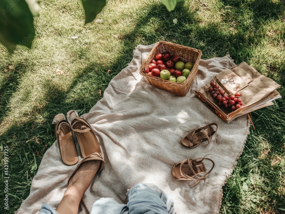 Summer picnic on a blanket